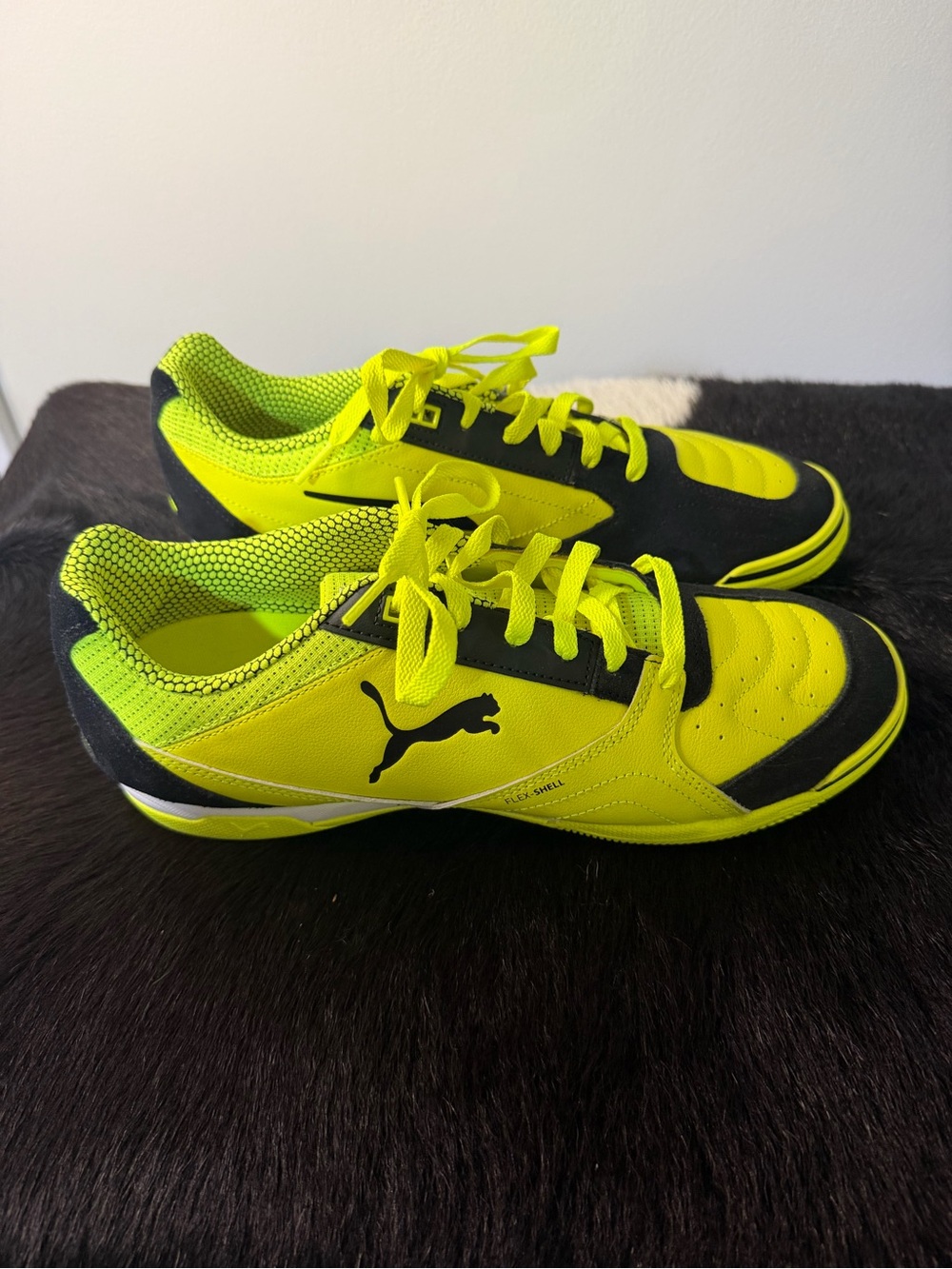 Puma Neon Yellow and Black Kids' Athletic Sneakers